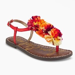 Sam Edelman brown red yellow gillie sandal size 12 girls new